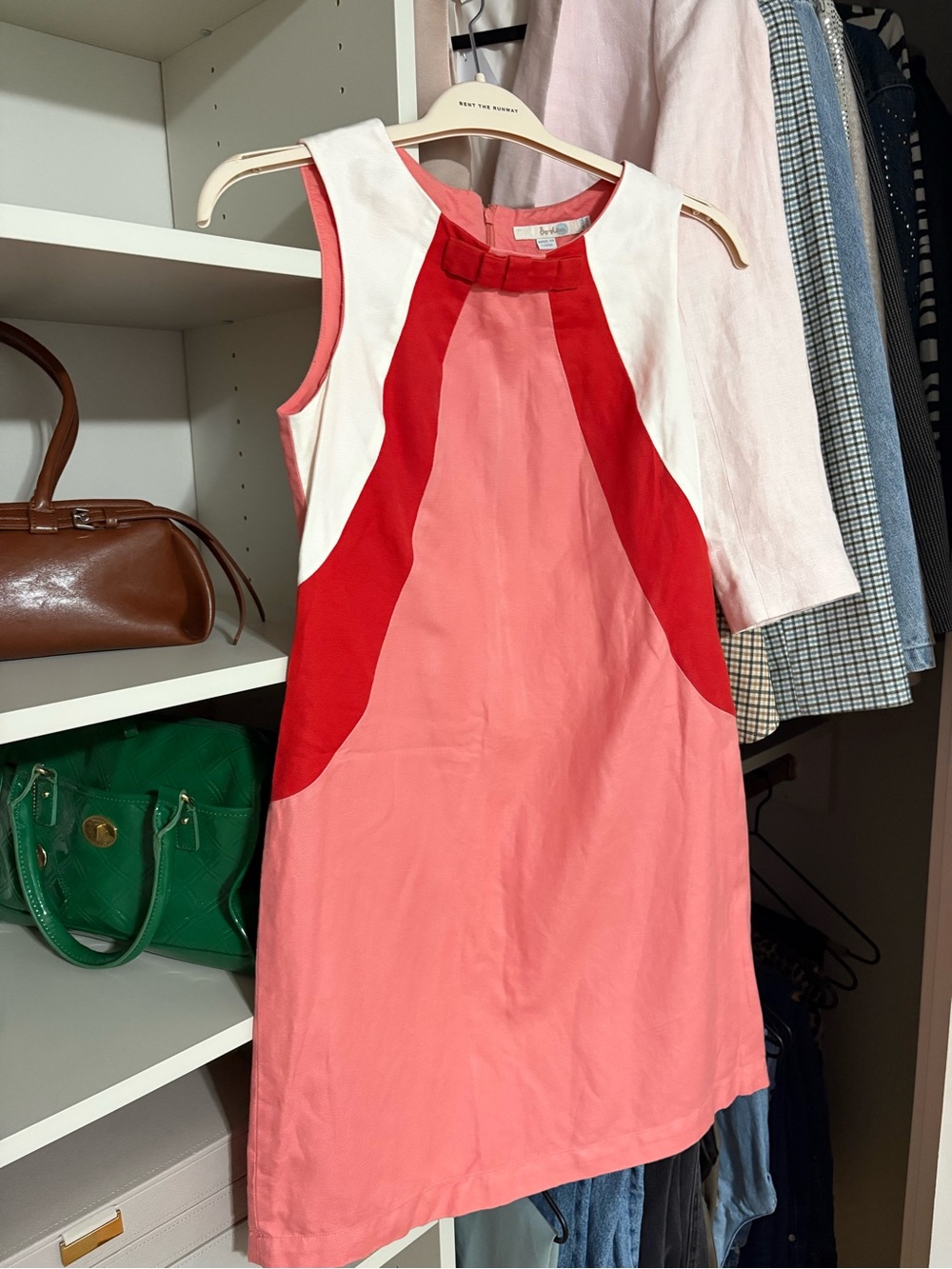 Boden Pink and Red Colorblock Sleeveless Dress